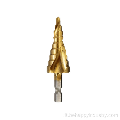 HSS HEX SHANK Spiral Flauto Step Bit